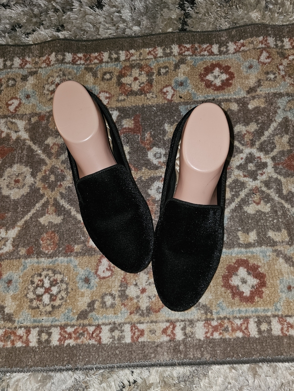 BIRDIES 'The Starling' Beautiful Black Velvet Slipons Loafers 8.5 Very Nice!